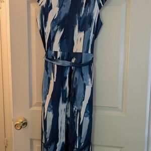 Calvin Klein Blue and White Dress